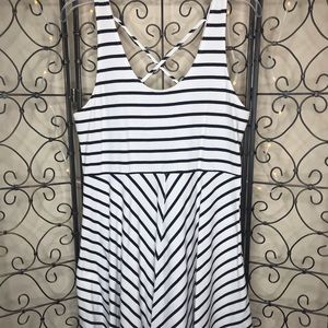 Black and white chevron style print sundress
